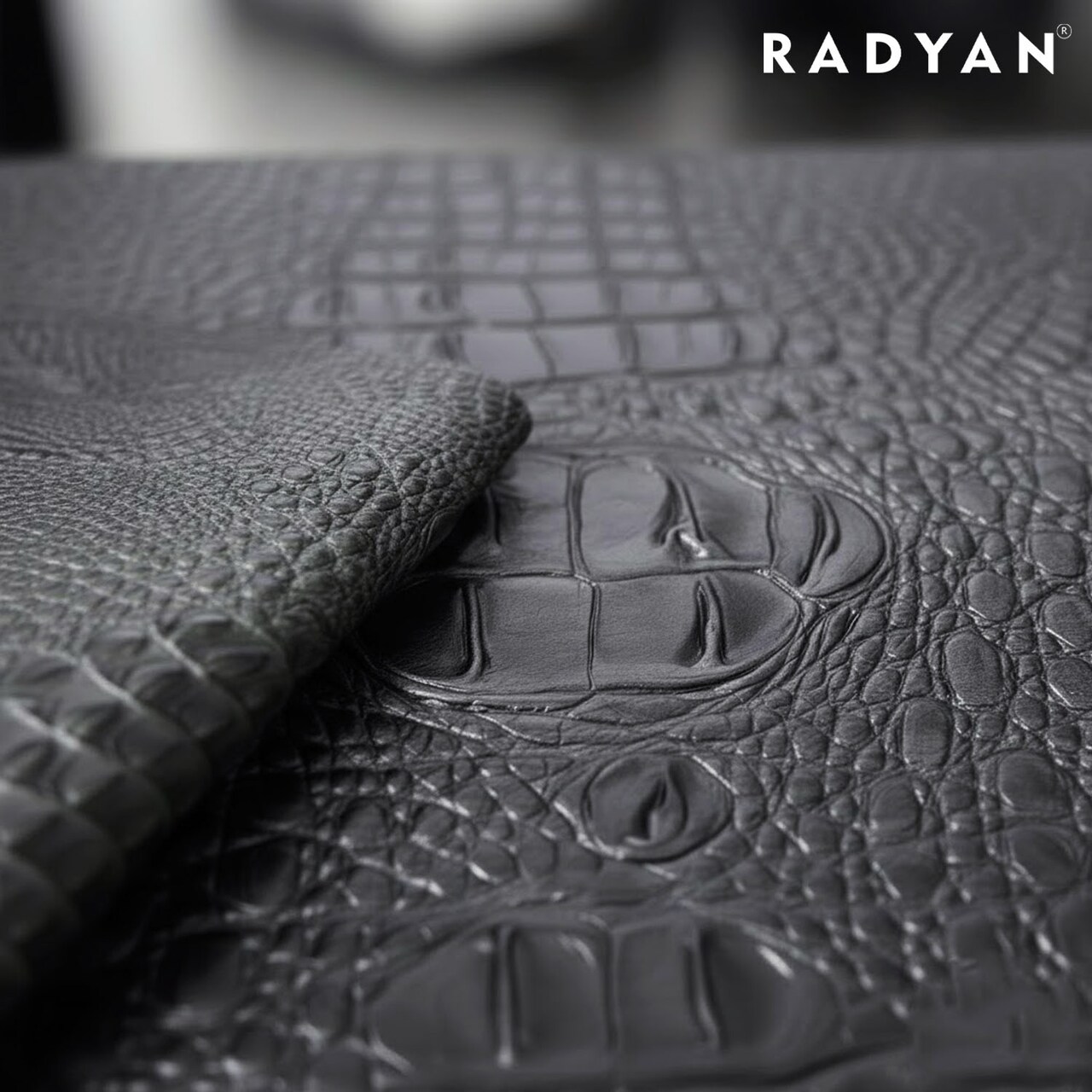 1 Yard 3D Embossed Gator Faux Leather Vinyl Fabric Durable Upholstery Handbags 56" Width